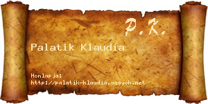 Palatik Klaudia névjegykártya